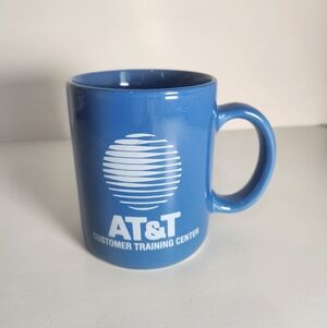 Vtg. AT&T Telephone  Telecommunication Company Classic Logo Blue Coffee Mug Cup
